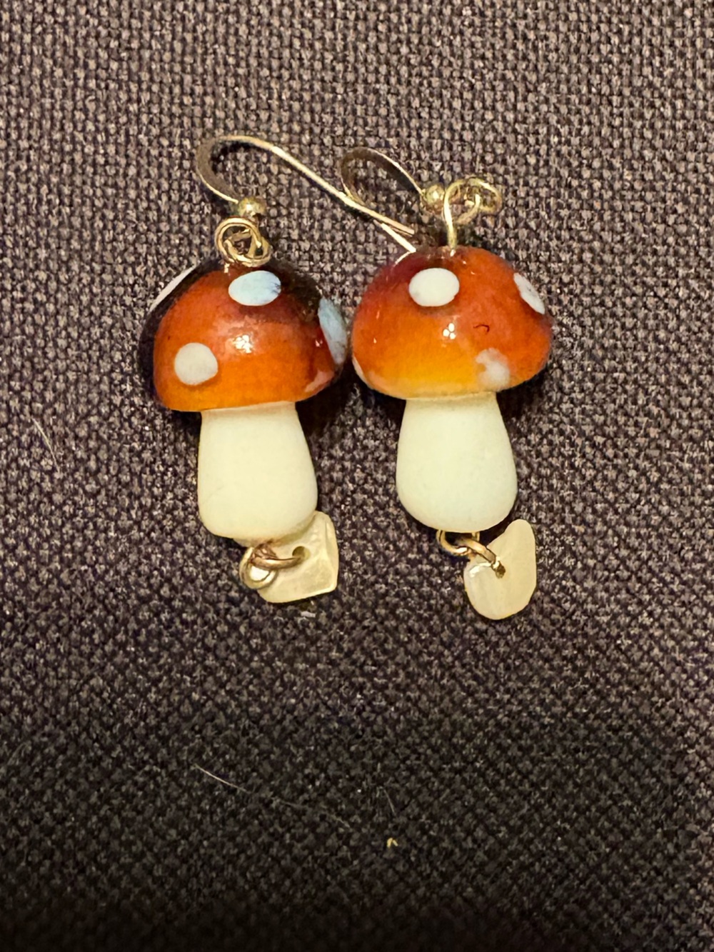 Handmade Brown Mushroom Drop Earrings - Women Jewelry